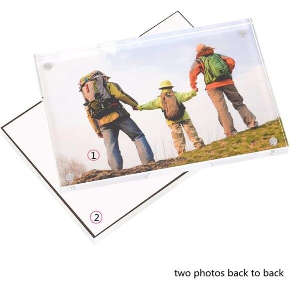 Acrylic Photo Frame, Magnetic Acrylic Picture Frames 5x7 inches Picture Display - Picture 5 of 8
